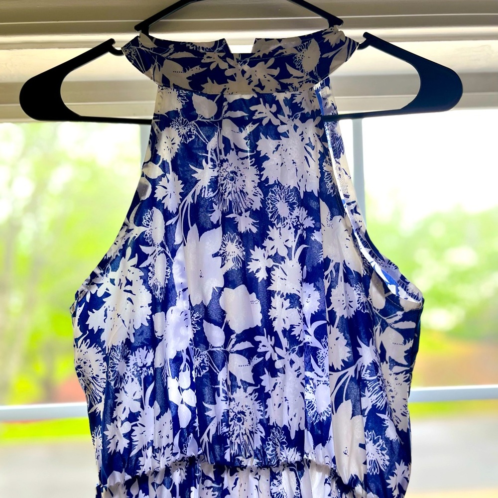 Blue white dress